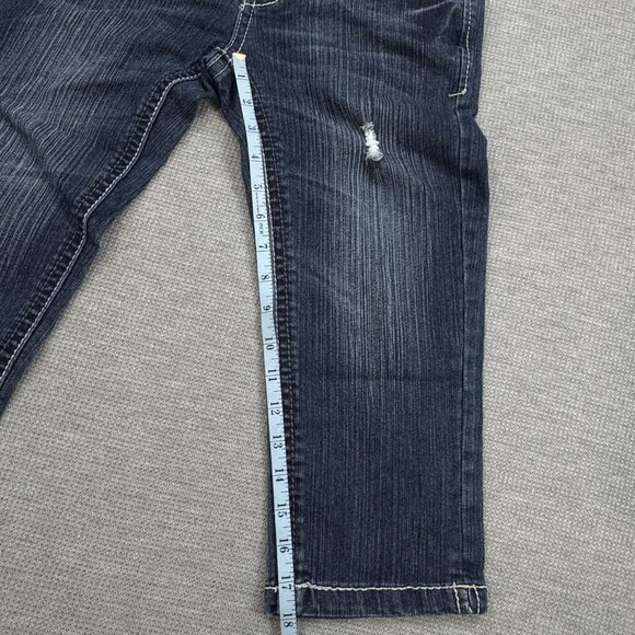 Hydraulic Womens Blue Distressed Denim Capri Jeans Low Rise Straight Size 5/6 - Picture 10 of 12